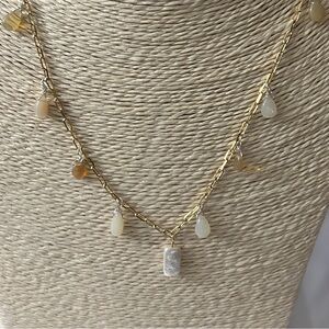 NEW OPALS & PEARL GOLD FILLED & STERLING SILVER NECKLACE ❤️